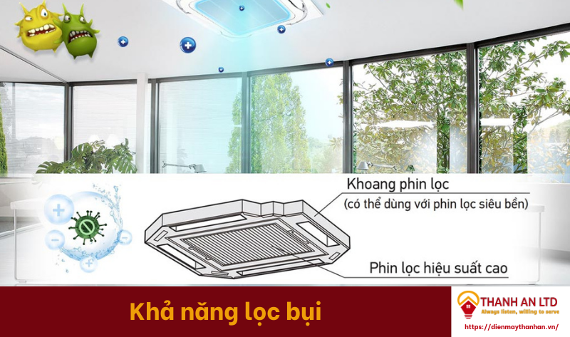 Phin lọc được xử lý kháng khuẩn và chống mốc của điều hòa âm trần Daikin FCFC140DVM/RZFC140DY1