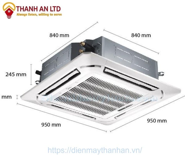 kích thước điều hòa cassette âm trần