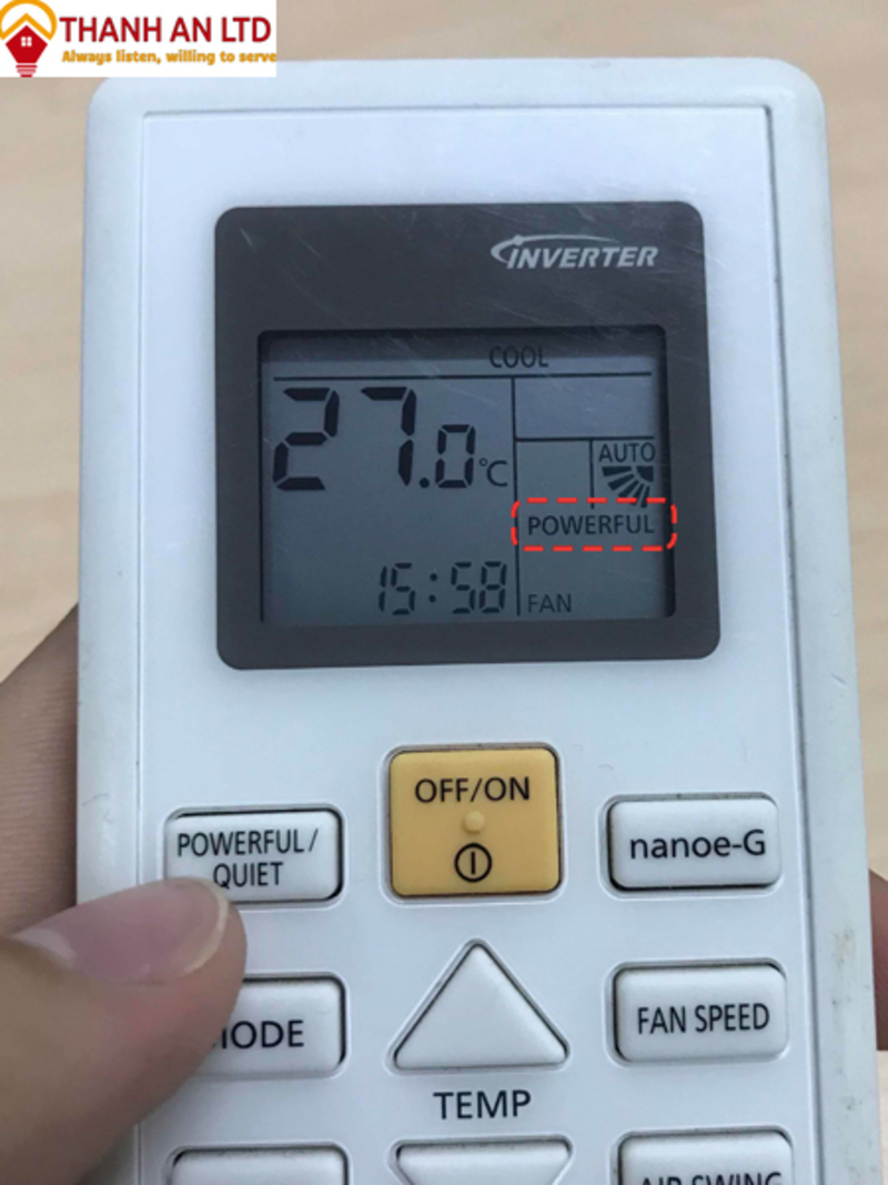 Chế độ Powerful trên remote