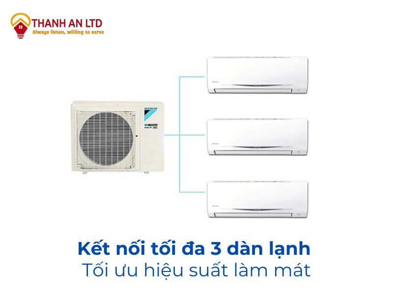Kết nối tối đa 3 dàn lành, tối ưu hiệu suất làm mát