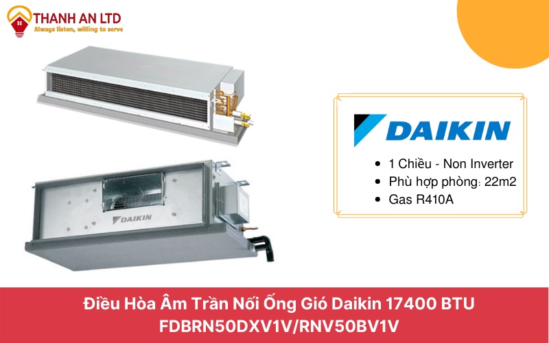 Điều Hòa Nối ống Gió Daikin 17000 Btu Fdbrn50dxv1v/rnv5