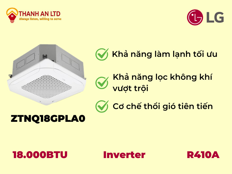 ưu điểm của máy lạnh âm trần LG ZTNQ18GPLA0