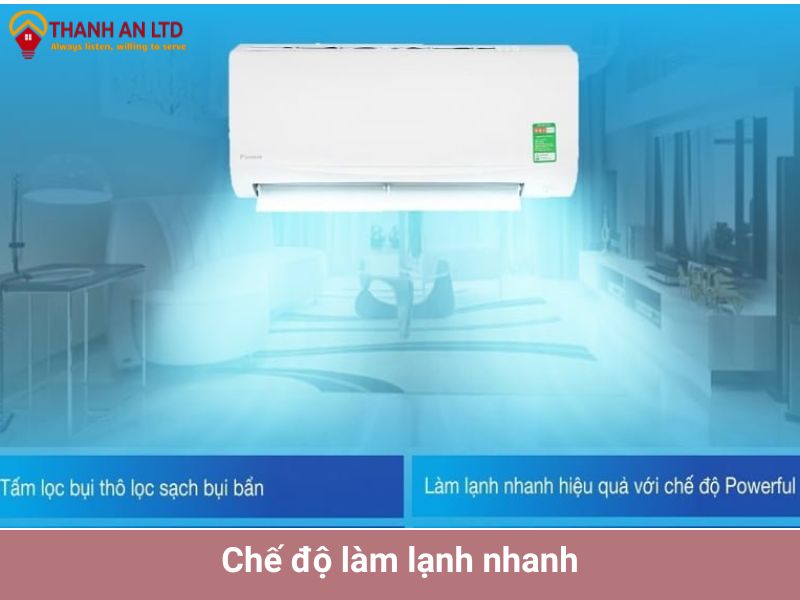 chế độ làm lạnh nhanh của máy lạnh treo tường Daikin FTF25XAV1V/RF25XAV1V