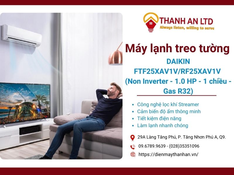 khám phá máy lạnh treo tường Daikin FTF25XAV1V/RF25XAV1V