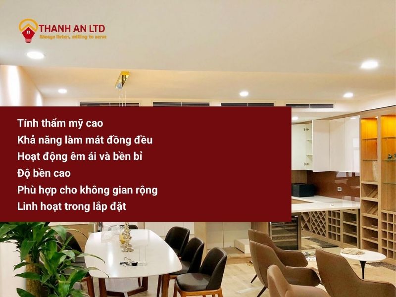 đặc điểm máy lạnh âm trần nối ống gió