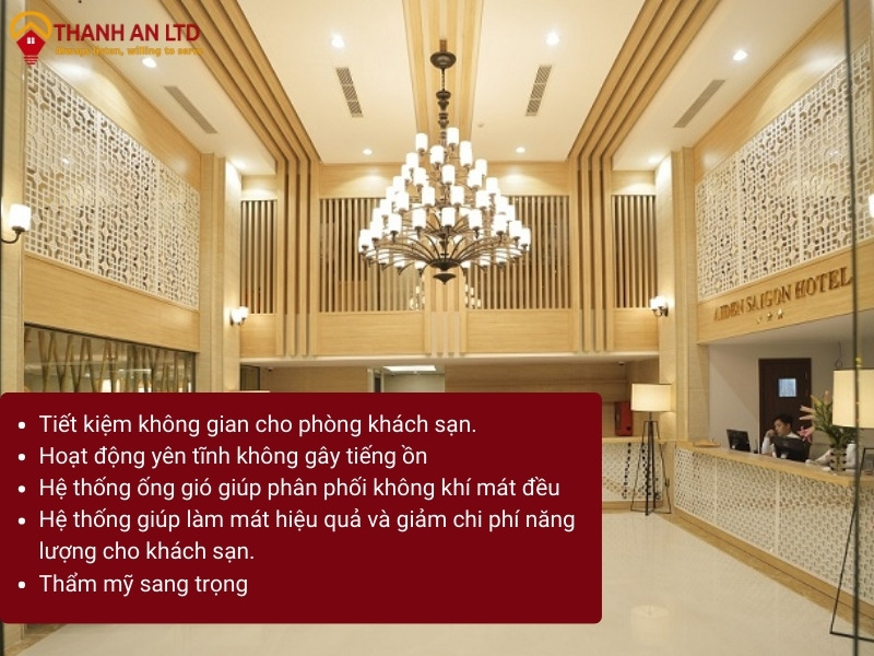 máy lạnh giấu trần cho phòng khách sạn