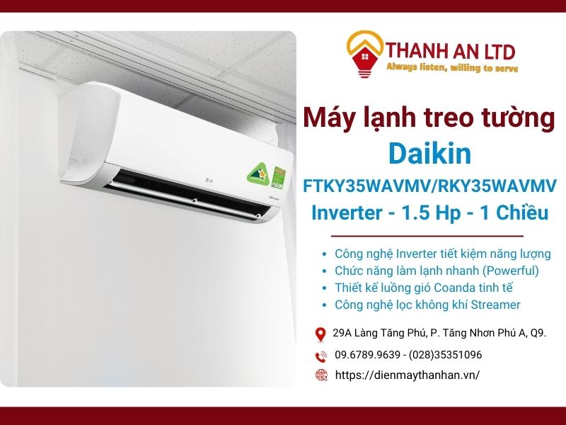 Tìm hiểu Máy lạnh treo tường Daikin FTKY35WAVMV/RKY35WAVMV